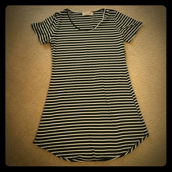 Black and white stripped tunic