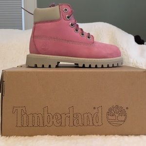 Kids Pink Timberland Boots