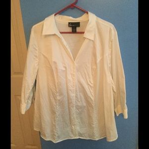 White 3/4 sleeve blouse