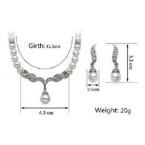 White pearls string and pearl drop earring set