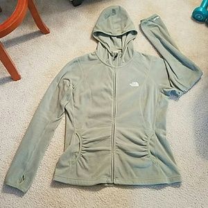 The North Face Sage Green Zip Up Fleece Hoodie