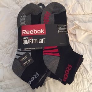 Reebok 6 pack men's quarter cut socks