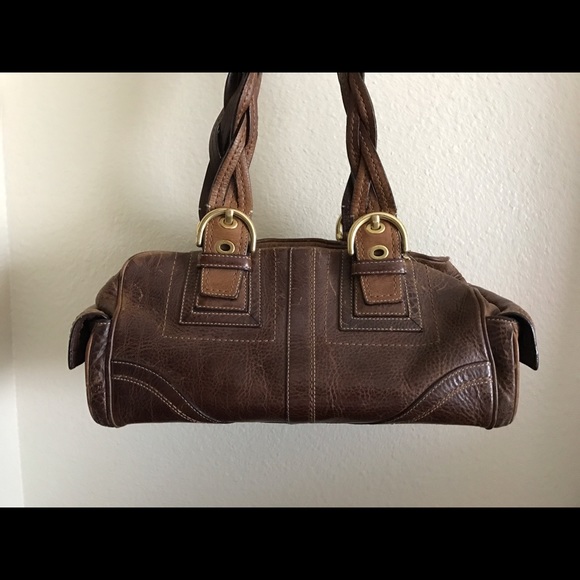 Authentic Coach Brown Leather Tote Purse