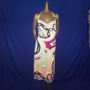 Emilio Pucci rayon halter dress size 42