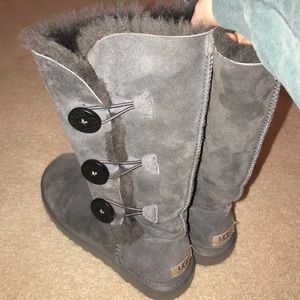 Tall grey button up "Bailey" UGG boots!