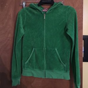 Green terry clothe juicy zip up