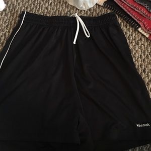 Reebok Black and White Soccer/Athletic Shorts
