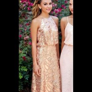 Donna Morgan rose gold sequin gown! Sz 10