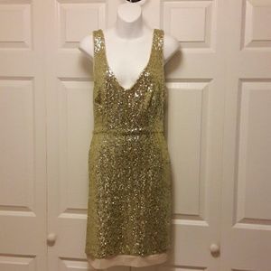 Gold Sequin Cocktail Dress
