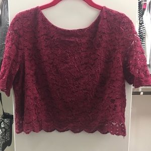 Never worn maroon lace crop top