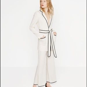 NWOT Zara white belted pajama suit