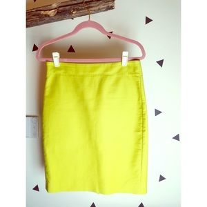 J. Crew No. 2 Pencil Skirt in Chartreuse
