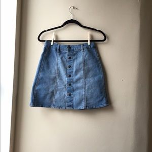 Target button up denim mini skirt