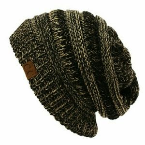 NWT CC Unisex 2tone Beanie Hat Black