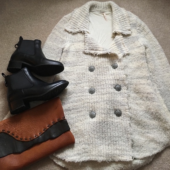 Cream Free People Sweater Jacket NWOT! - Picture 2 of 5