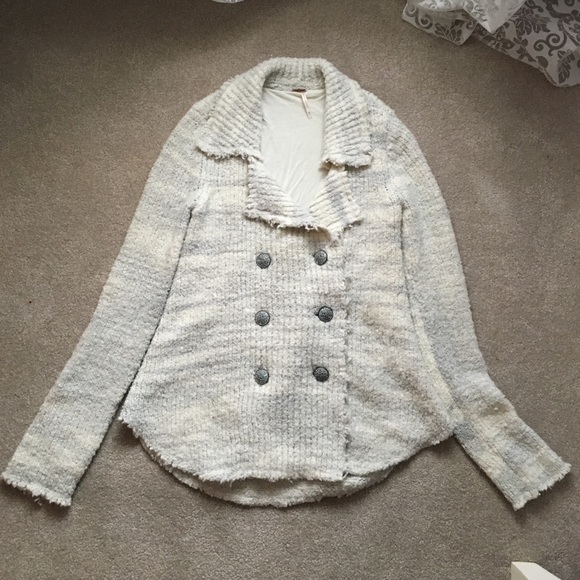 Cream Free People Sweater Jacket NWOT! - Picture 3 of 5