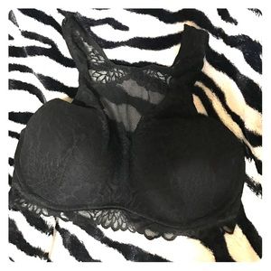 Floral lace high neck push up bralette