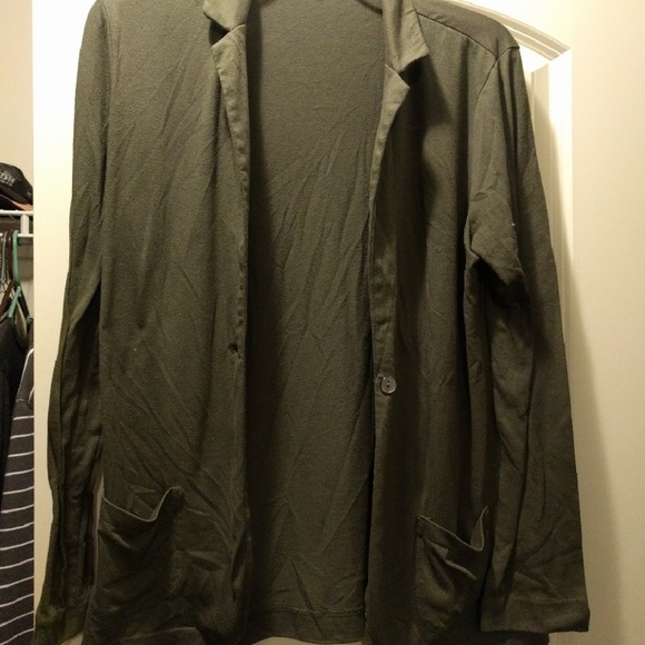 Green cotton, blazer style shirt