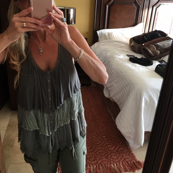 Free people layered tank top Sz M - Picture 1 of 4