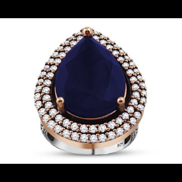 925 Silver Drop Model Ring With Ruby Stone
