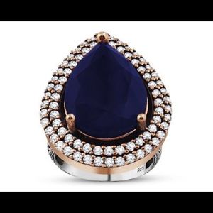 925 Silver Drop Model Ring With Ruby Stone