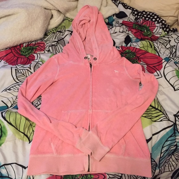 Victoria secret light pink zip up with hood 💕