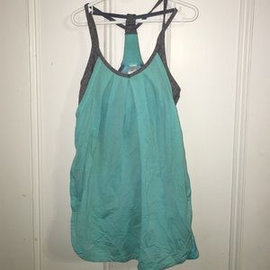 Ivivva lulu lemon bright light blue and grey top