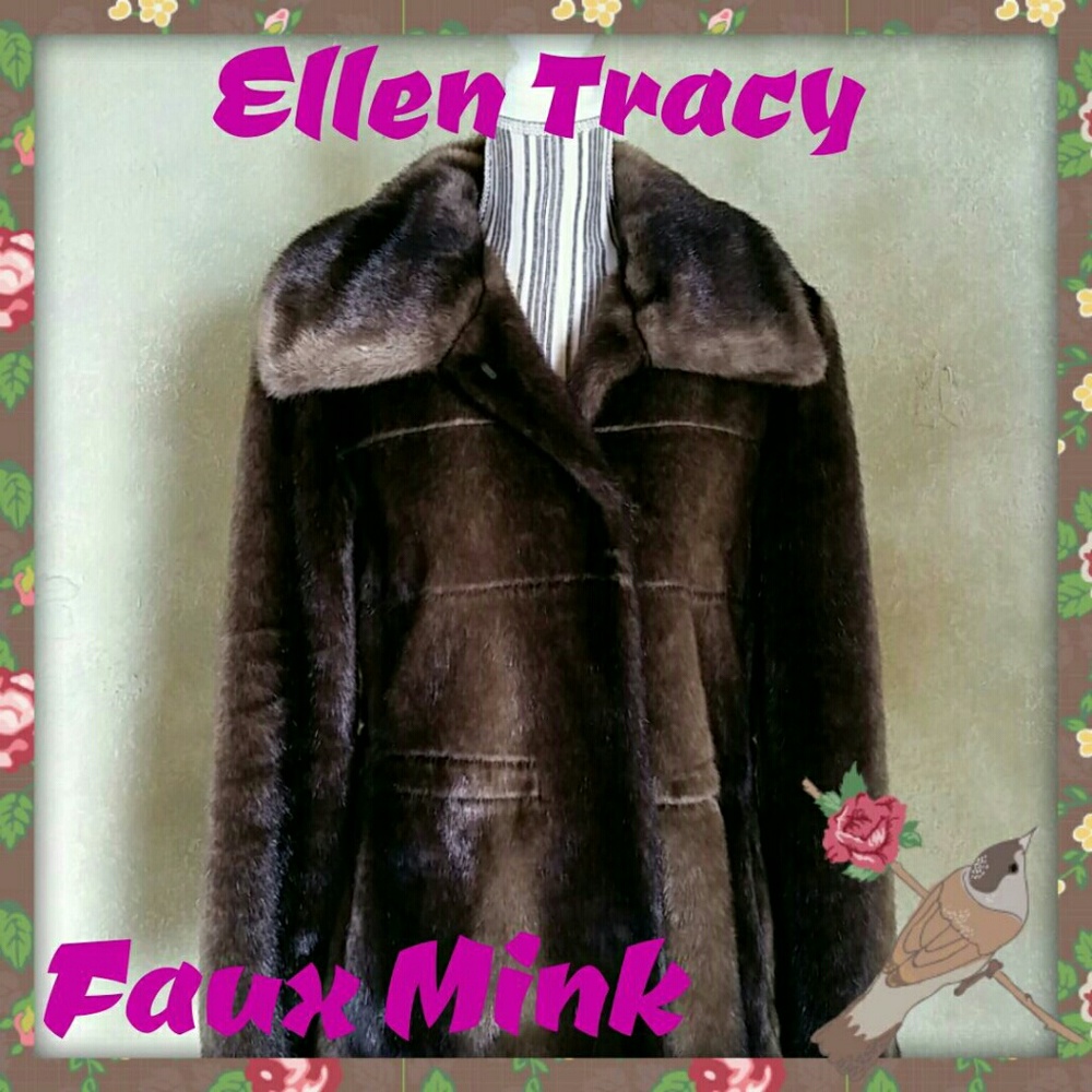 ELLEN TRACY FAUX MINK FUR JACKET