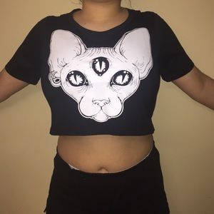Alien Cat Crop Top