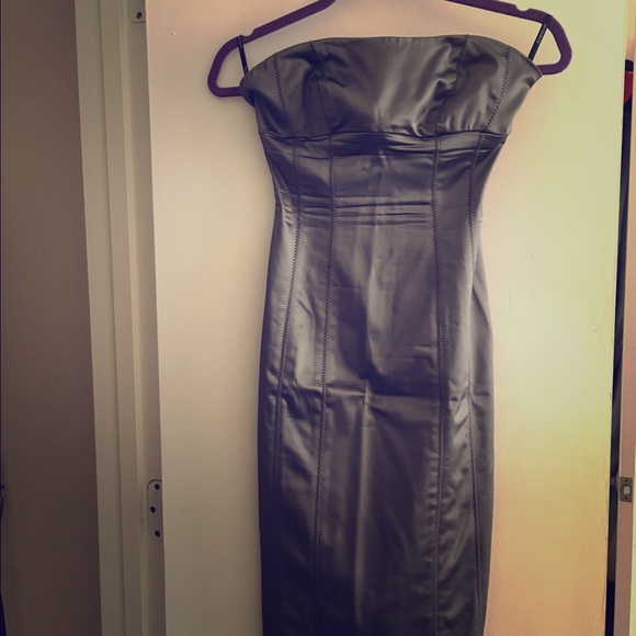 BeBe Silver Halter Dress