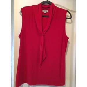 Tahari red tie tank top size L