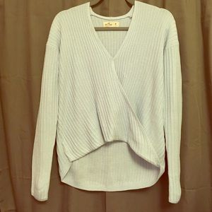 Knit wrap-and-tuck sweater
