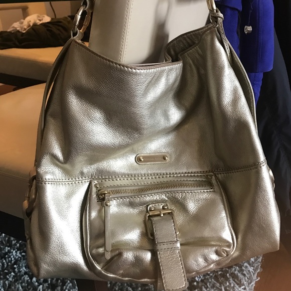 Gold Leather Michael Kors Shoulder Tote