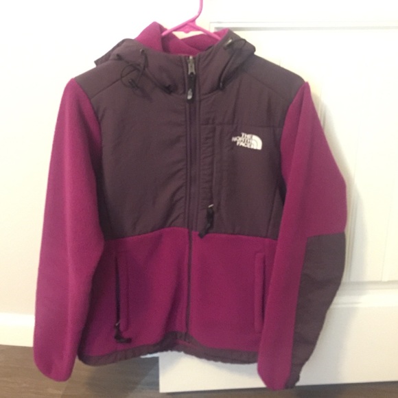 Raspberry fleece Northface hooded jacket