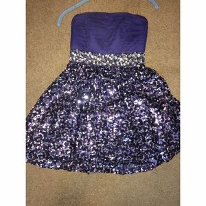Blue sequin homecoming dress size 1