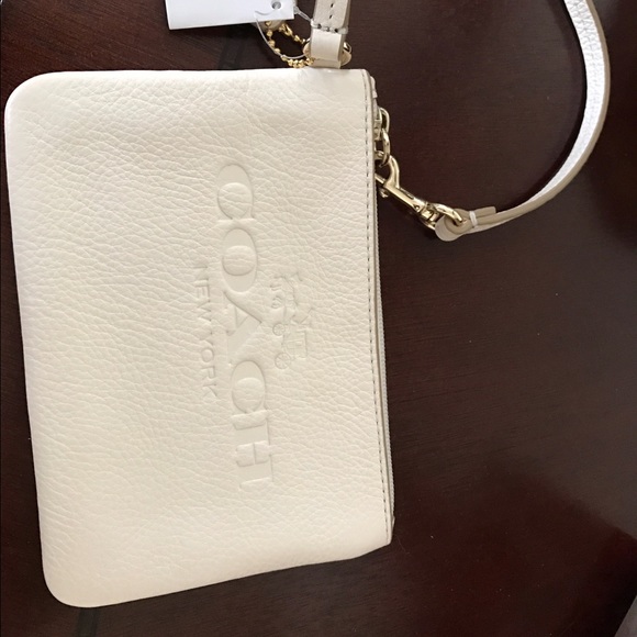 NWT Cream Coach Wristlet