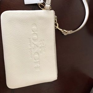 NWT Cream Coach Wristlet