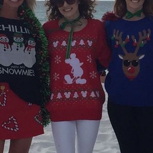 Red Mickey Mouse Christmas sweater