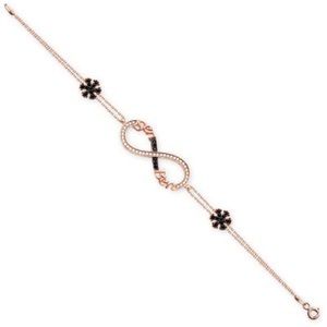 925 Silver Rose Plated Infinity Model Wristband