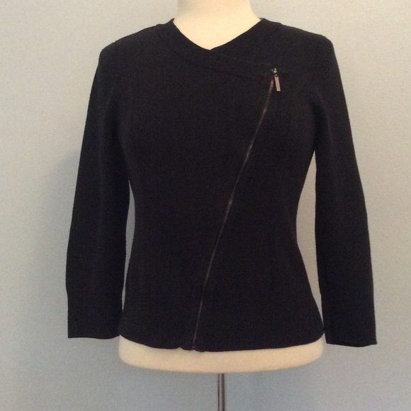 Black sparkly cropped sweater jacket from INC