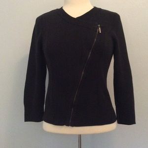 Black sparkly cropped sweater jacket from INC