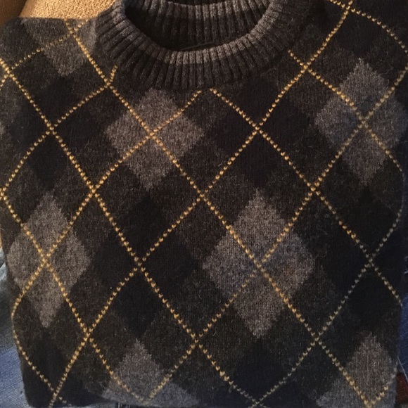 DKNY argyle crew neck wool sweater - Picture 1 of 4