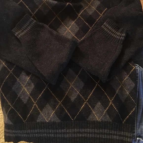 DKNY argyle crew neck wool sweater - Picture 3 of 4