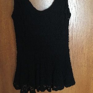 Black peplum tank top Urban Outfitters