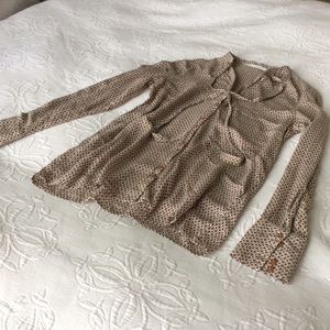 Zara Trafaluc flowy blouse with neck tie