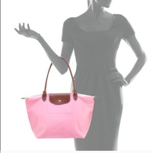 Longchamp 'le pliage' large pink tote. Gently used