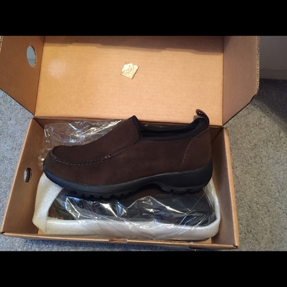 Brand new! Lands end suede slip on shoes