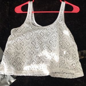 White lace crop top