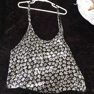 From PacSun, one size, black and white crop top