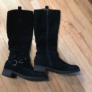 Black suede knee high boots 9